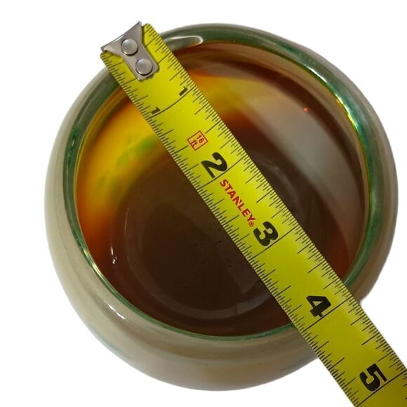 Art Glass Opalescent Candle Holder Votive Tealight Shamrock Signed Lucinda Silva - Picture 3 of 16